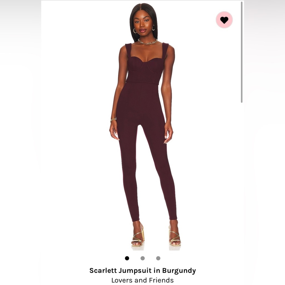 Lovers and Friends Scarlett Jumpsuit in Burgundy Sz Small